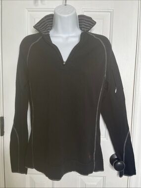 Smartwool Black Quarter Zip Sweater with Flaw